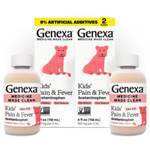 Genexa Kids' Pain & Fever Acetaminophen Liquid, Cherry, 4 fl. oz., 2 pk.